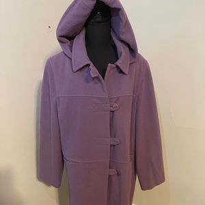 Purple Hooded Pea Coat